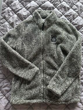 Disney Parks Sherpa Fleece Zip-Up Jacket Gray Size L